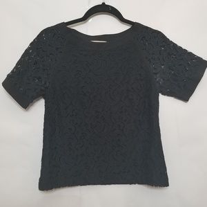 Banana republic black lace/crochet top S